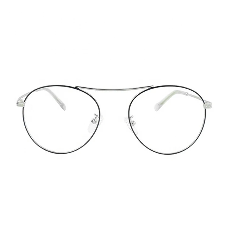 

Solid pattern frame glasses unisex glasses black metal frame