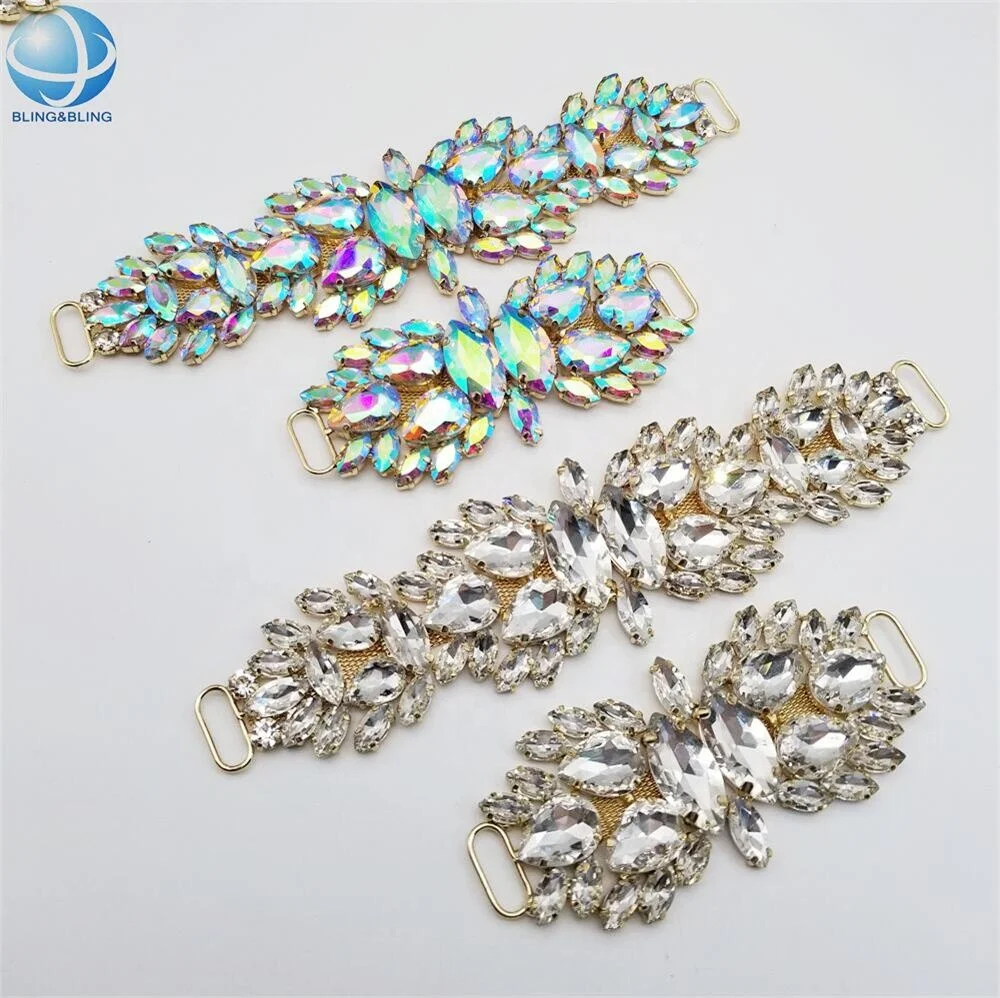 Top Quality Crystal Glass Rhinestone Bikini Decoration For Female Beach Wear Connectors