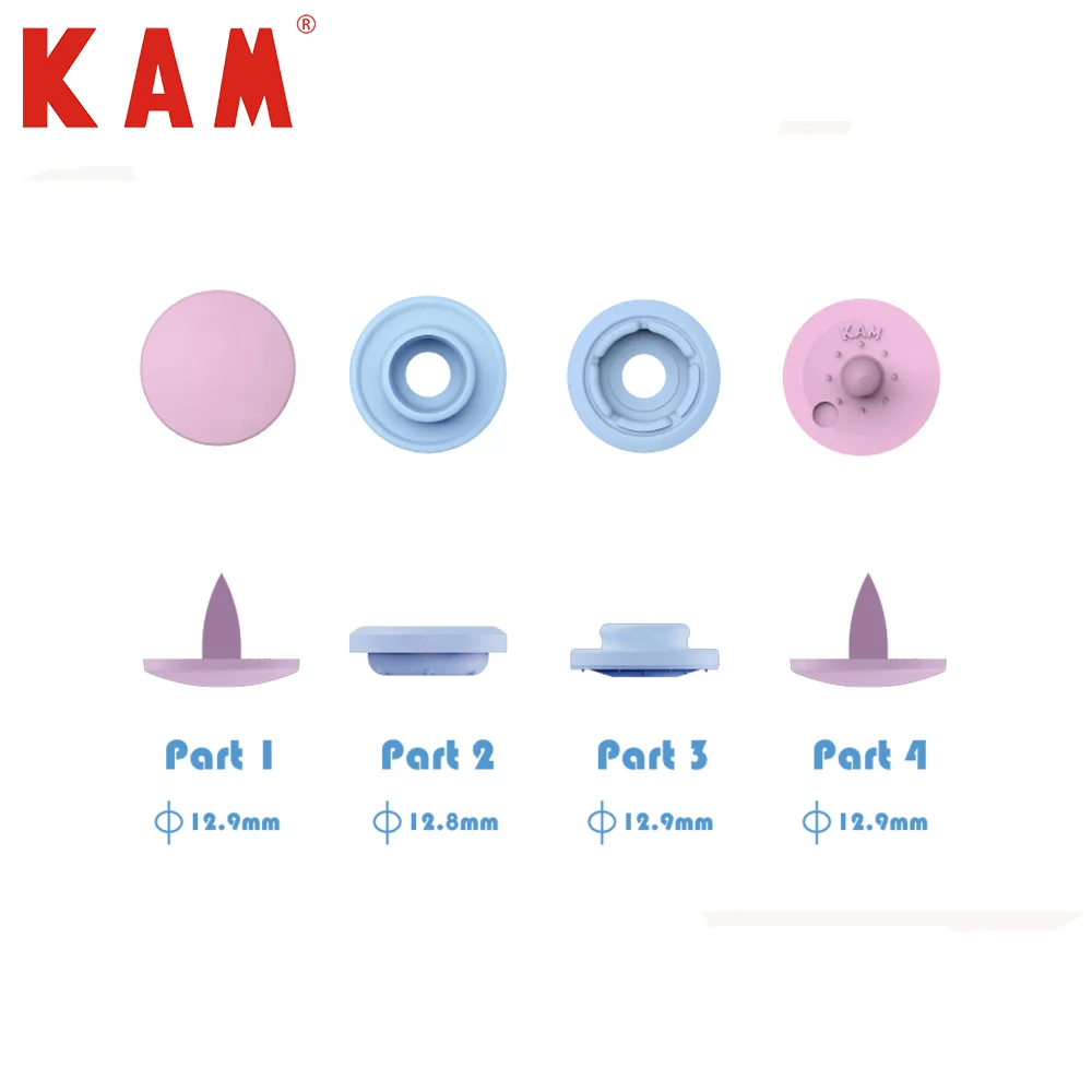 

Kam Wholesale plastic snap button For baby, Black, white,blue or customized