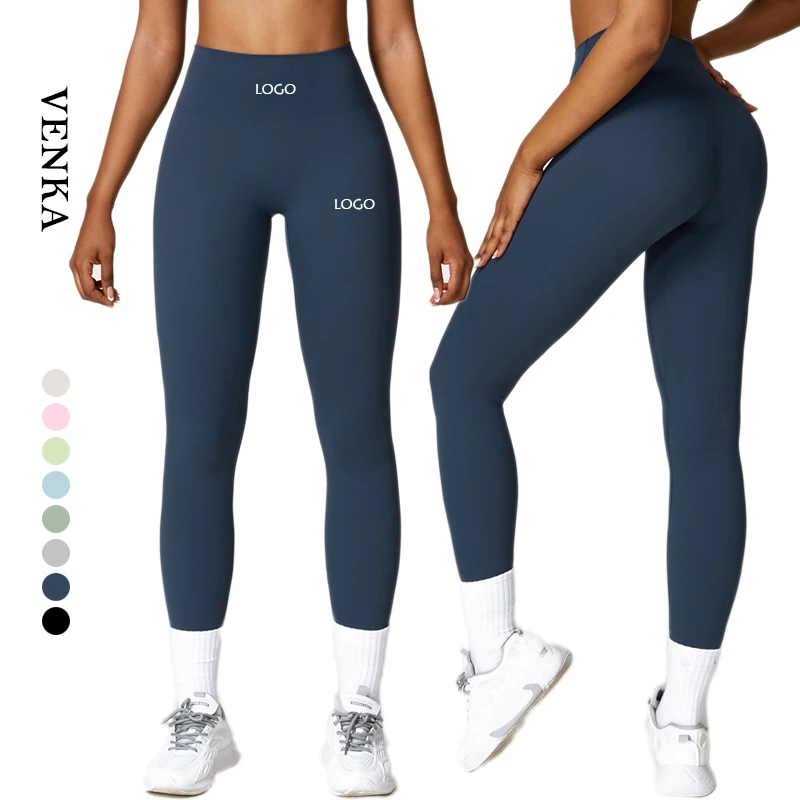 

High Quality Custom Sportswear Elastic Compression Fitness Pants Women's Custom Logo High Waist Hip Lift Yoga Pants Leggings