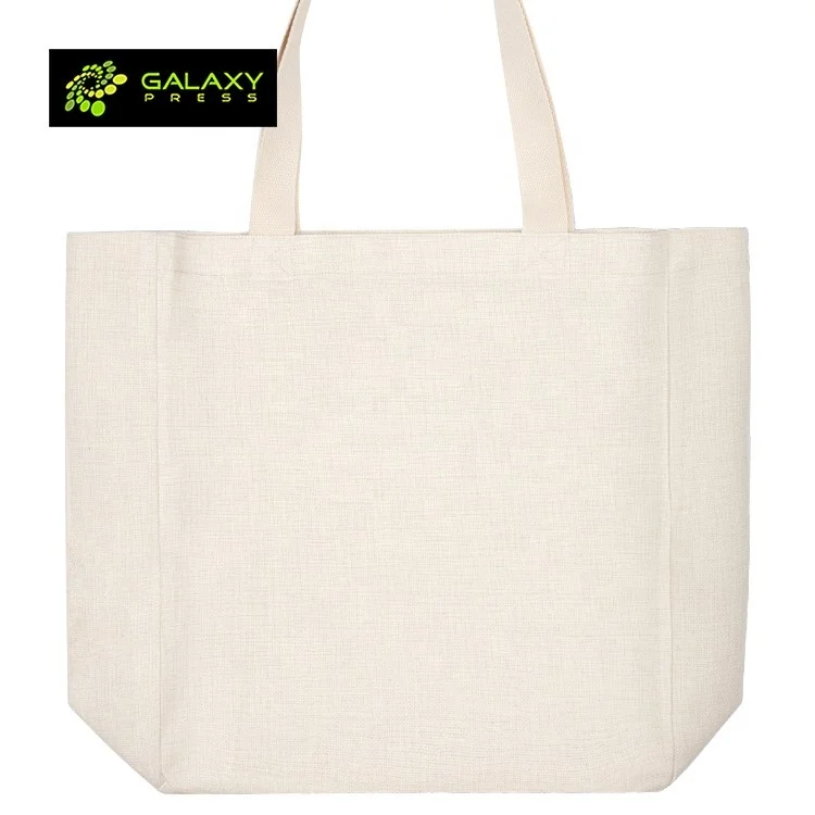 

Bulk Sublimation Blank Reusable Linen Shopping Tote Bag for Christmas Gift