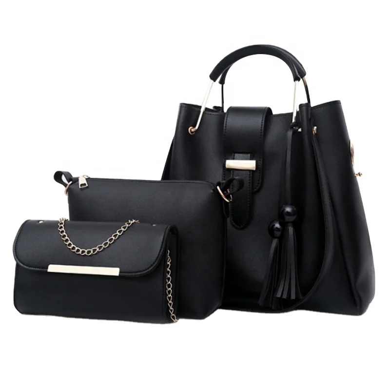 

3pcs Set Large Capacity PU Leather Bag Fashion Shoulder Bag Ladies Handbag Small Purse Crossbody Bags for Women PU Leather / Pol, Black,beige, light grey, red wine,pink,brown
