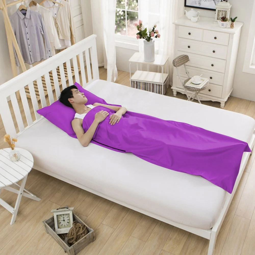 Adult Sleeping Bag Liner Envelope Lightweight Portable Single Blanket With Hook Great For Hiking