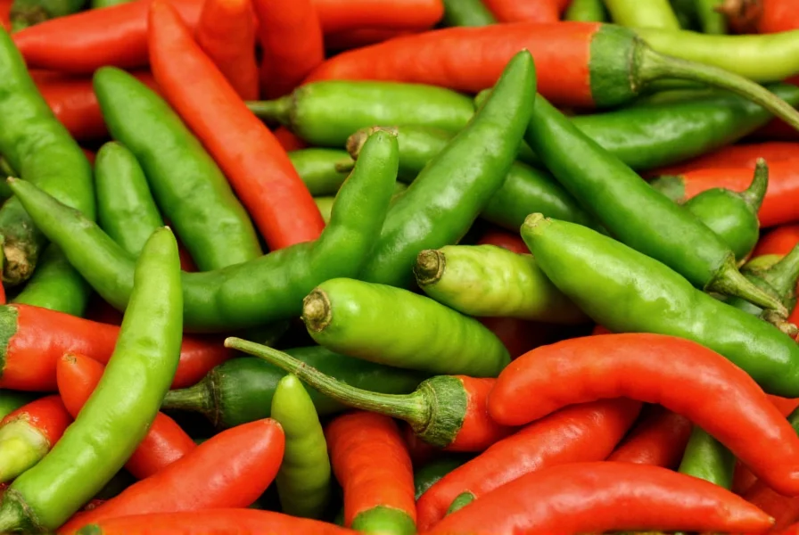 Close-up of various fresh peppers including habanero, jalapeño, and serrano arranged for fermentation process