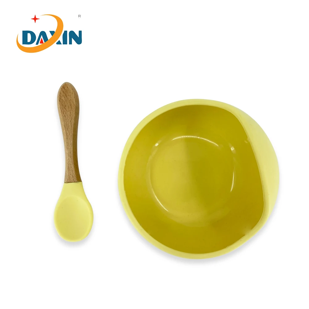 Fda Free Food Grade Silicone Baby Soft Suction Non Spill Bowl With