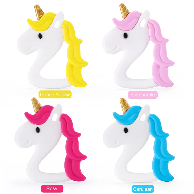 
Bacteria Resistant Soft Animal Infants Toddlers Silicone Star Unicorn Teether holder  (1600107785952)