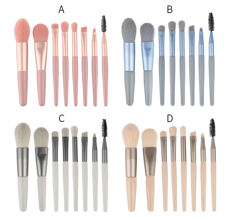 

Cosmetics Tools 8pcs mini cosmetics makeup brushes tool set with customized logo makeup brushes set