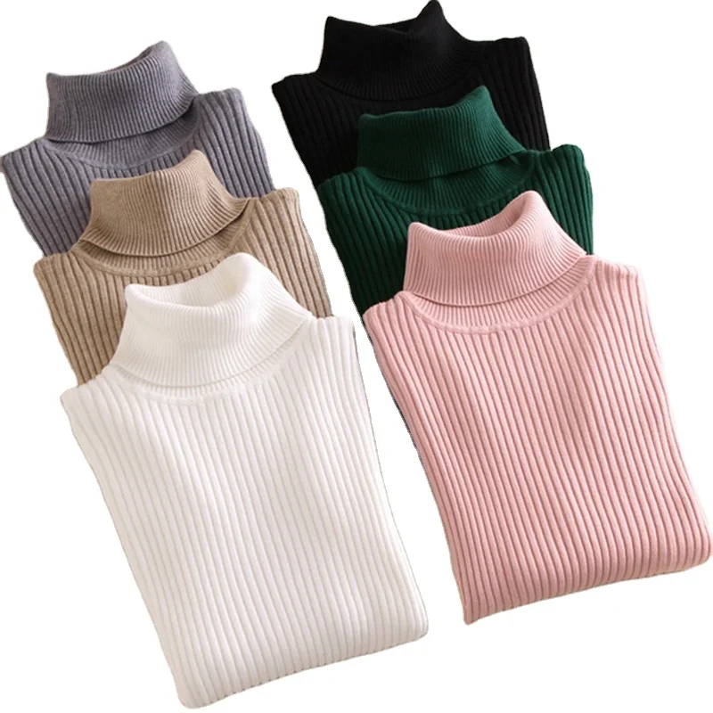 

Custom Woman Knit Turtleneck Tops Ladies High Neck Wool Designer Crop Cashmere Sueteres Sweater