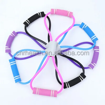 

Eight-Character Chest Expander Rally 8 Word Chestnut Yoga Rubber Band Tension Rope, Pink, purple, green, black,grey, red,etc