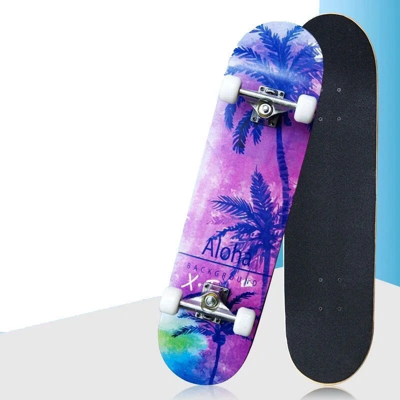 

Wholesale Custom Logo Printed fashion Maple Leaf Skateboard Maple Board Adult