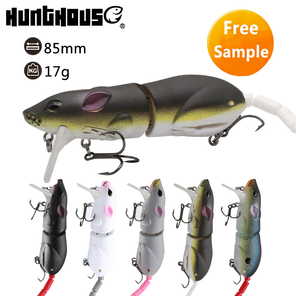 

85mm/17g hard body plastic minnow lure rat bait floating lure, 5 colors