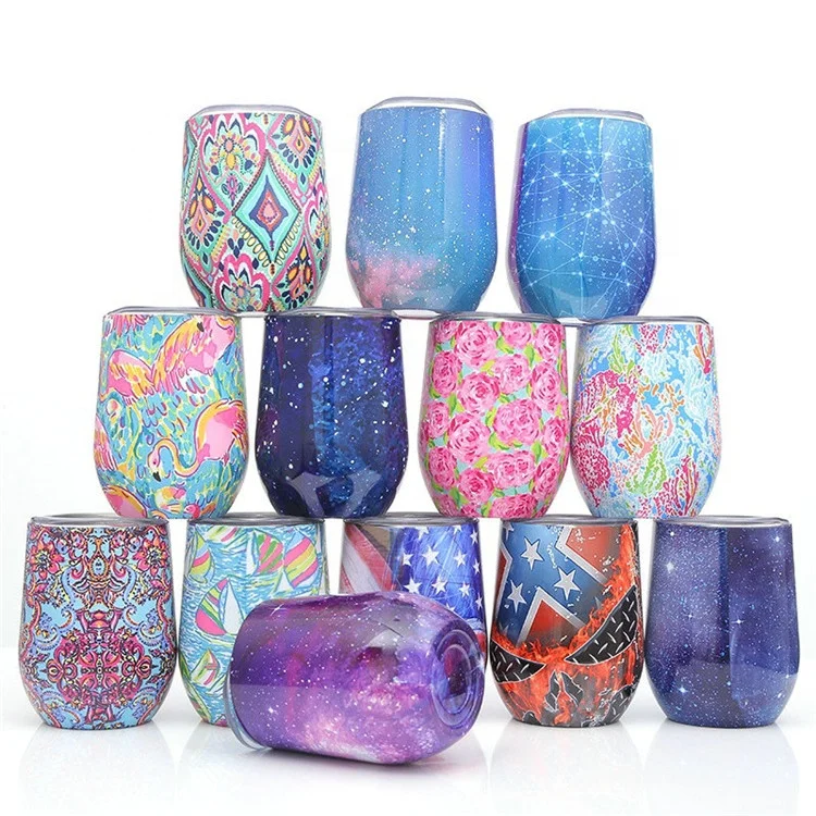 

paint transfer 12 oz Stainless Steel Stemless Wine Glass,Double Wall Vacuum Insulated Wine Tumbler, Customized color