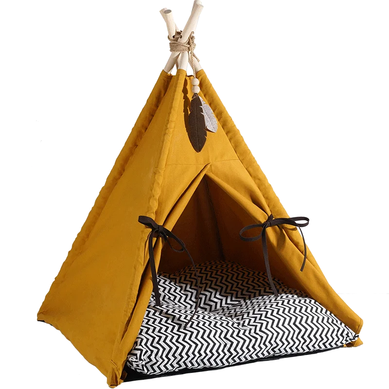 

China Factory Wholesale Luxurious Customized Luxury Condo Wooden Cat House, Yellow