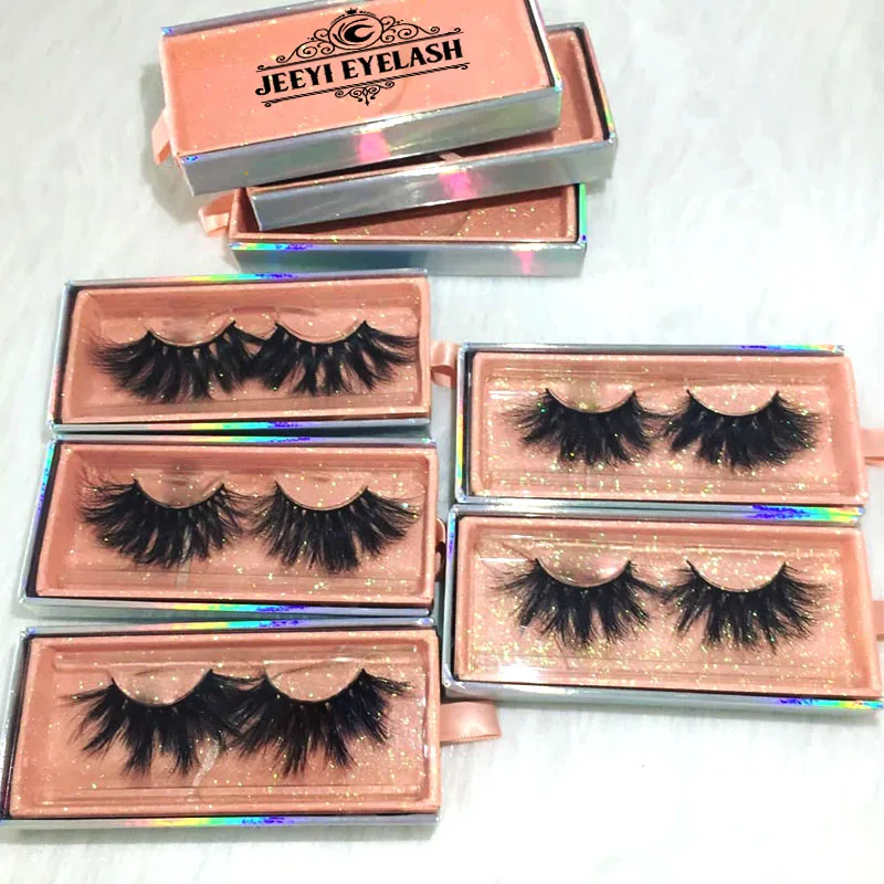 

Wholesale private label false eye lashes fluffy natural 100% mink lash 3d lash vendor 5d 25mm mink eyelash vendor