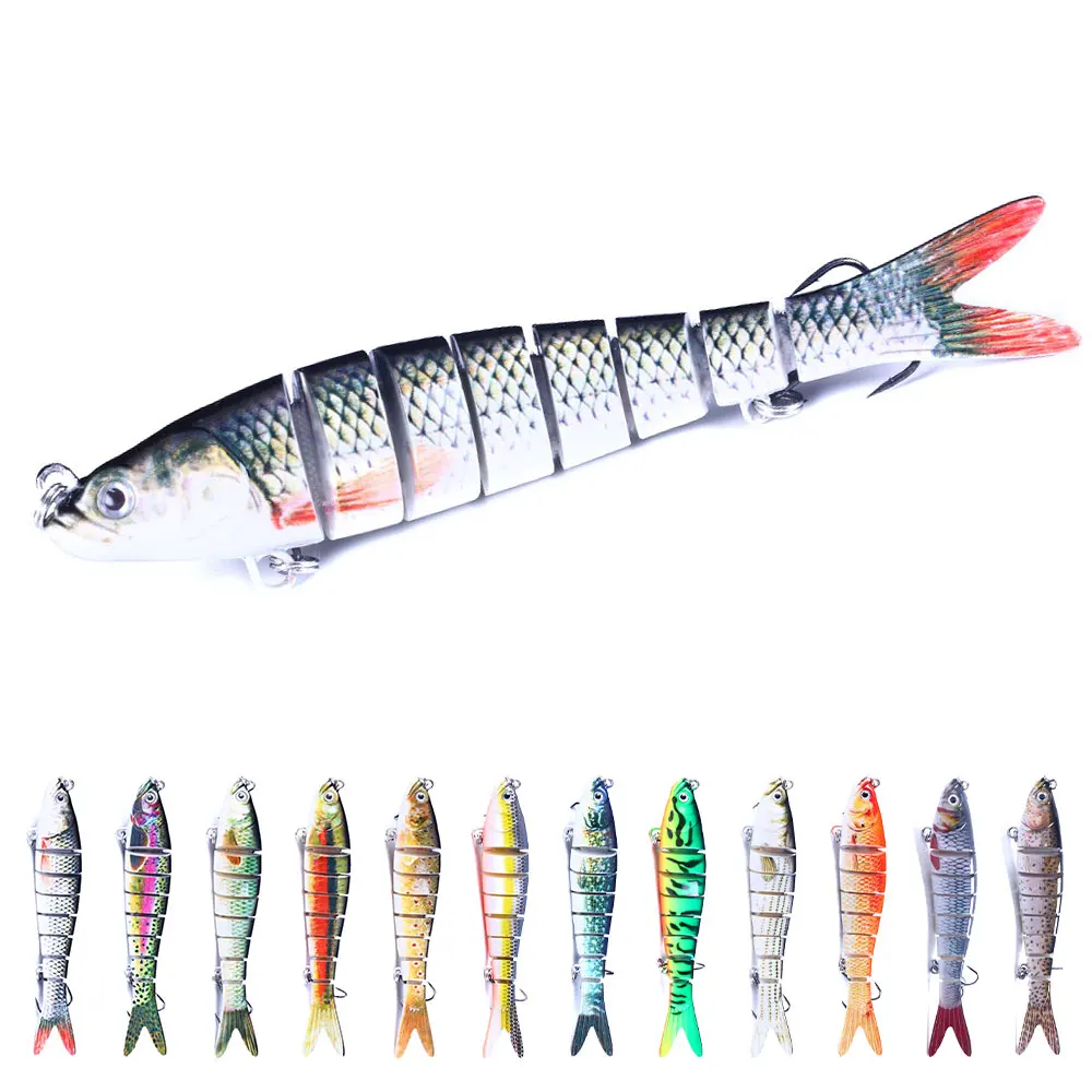 

13.7cm 27g Lifelike Jointed Hard Bait Fishing Lure 8 Segments Swimbait Crankbait Fishing Hard Lure, 5 colors as pictures