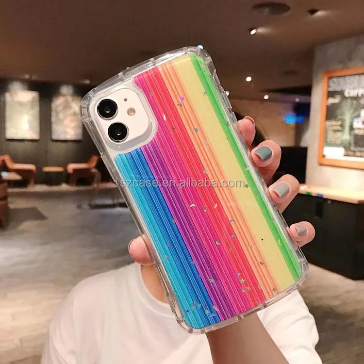 

Stock Armor Shockproof Transparent Colorful Hard Acrylic Glue Printing Mobile Phone Back Cover Case For Iphone 7 8 Plus (5.5)