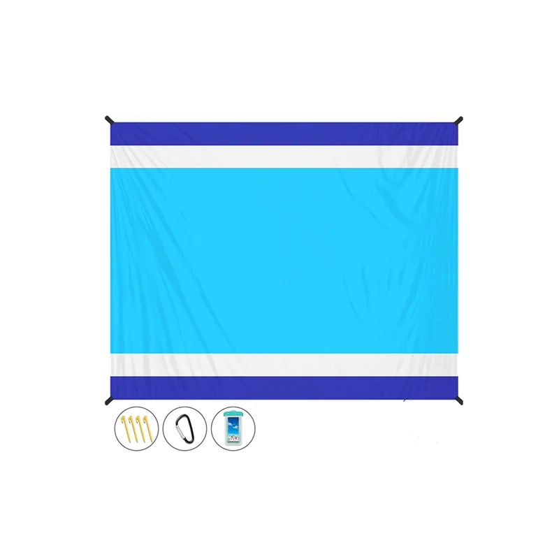 WOQI BSCI Wholesale Custom Dark Green Ultra-thin Easy-fold Sand Resistant Camping Blanket