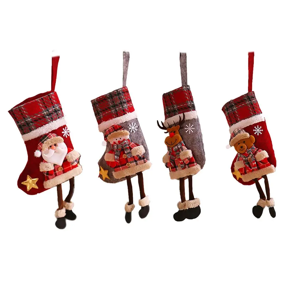 

Christmas Stockings Santa Claus Sock Gift Kids Xmas Noel Decoration for Home Christmas Tree Ornaments Cartoon Printing, Picture shows