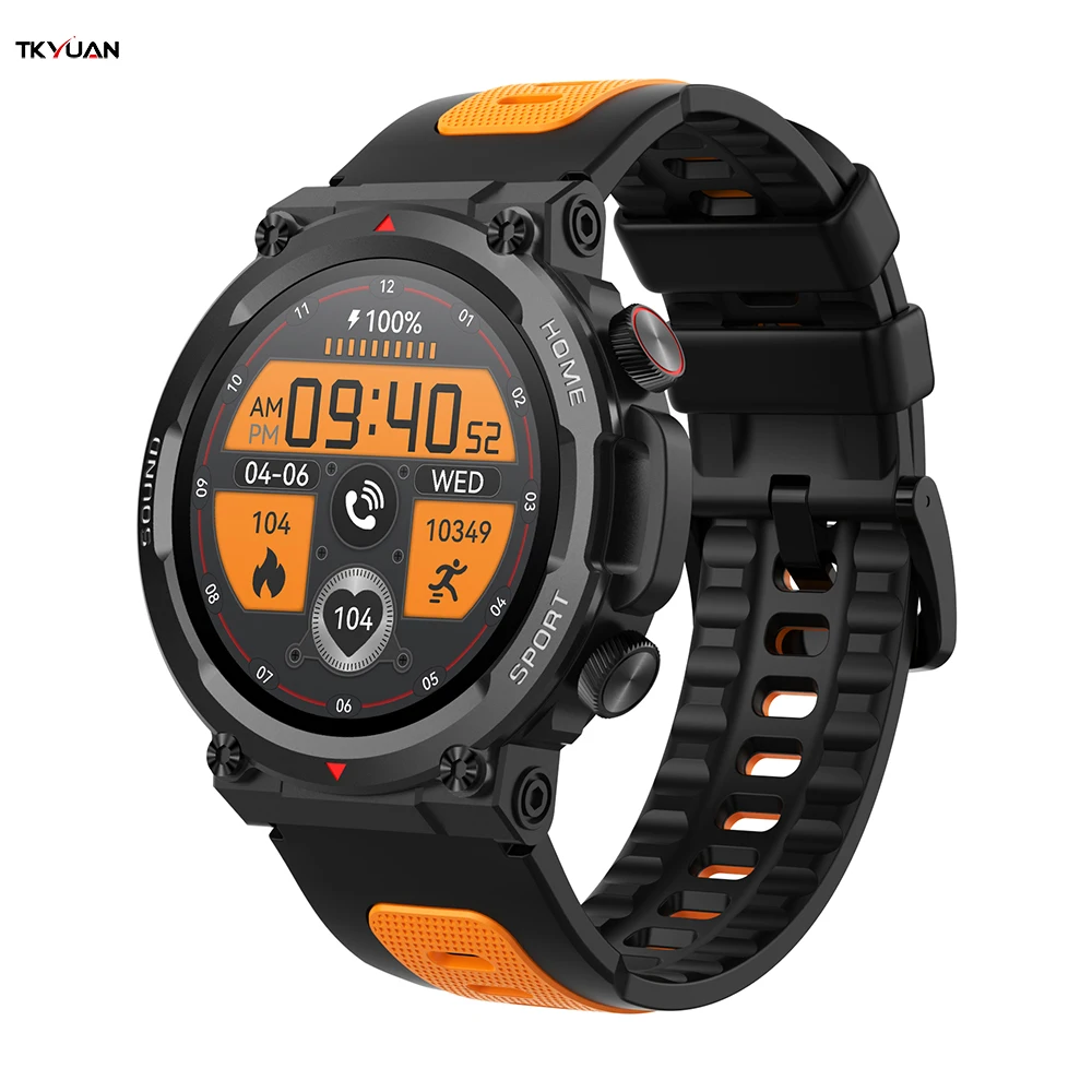

TKYUAN Rugge Smartwatch 1.39Inch Round Mens Sport Fashion Ip67 Waterproof Bt Calling Reloj Inteligente Smart Watch