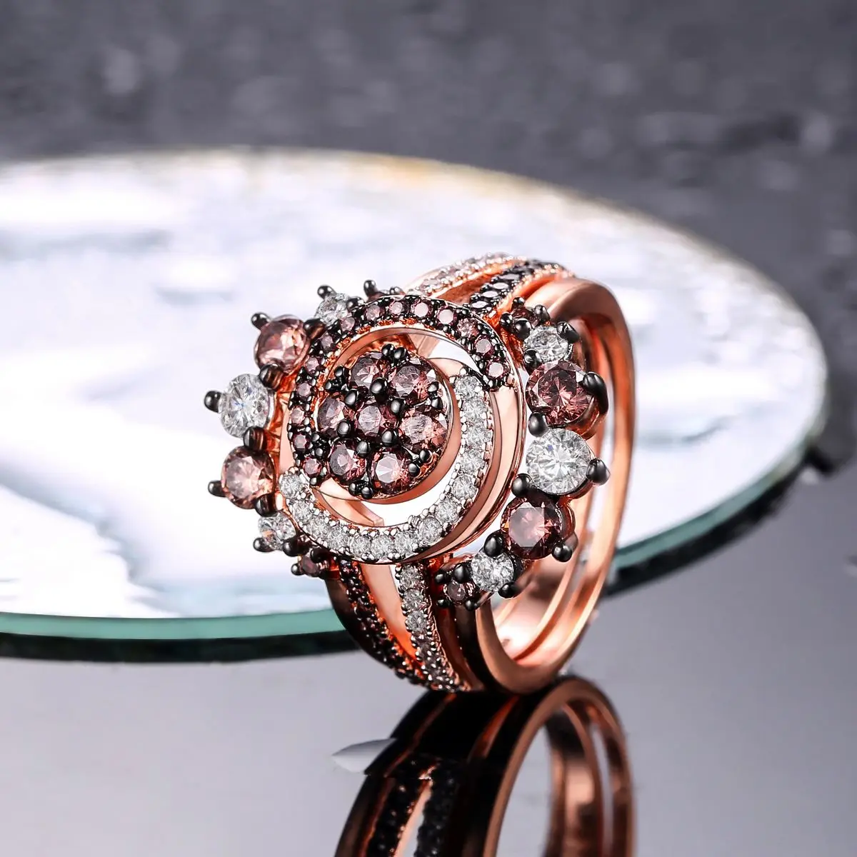 Fashion Finger Ring Fashion Jewelry Moissanite 18k Gold Plated Zircon