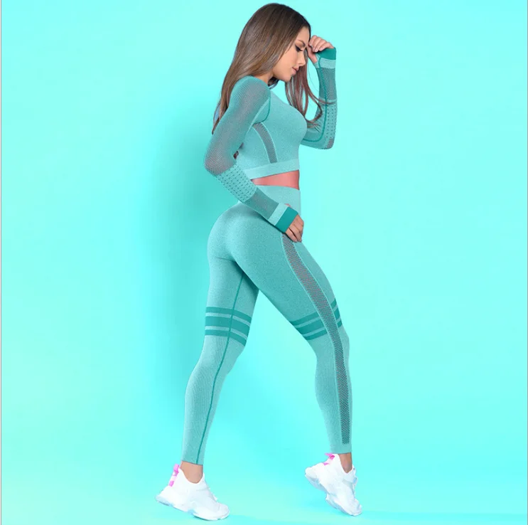 

Wholesale custom logo seamless fashion unique activewear sets for women