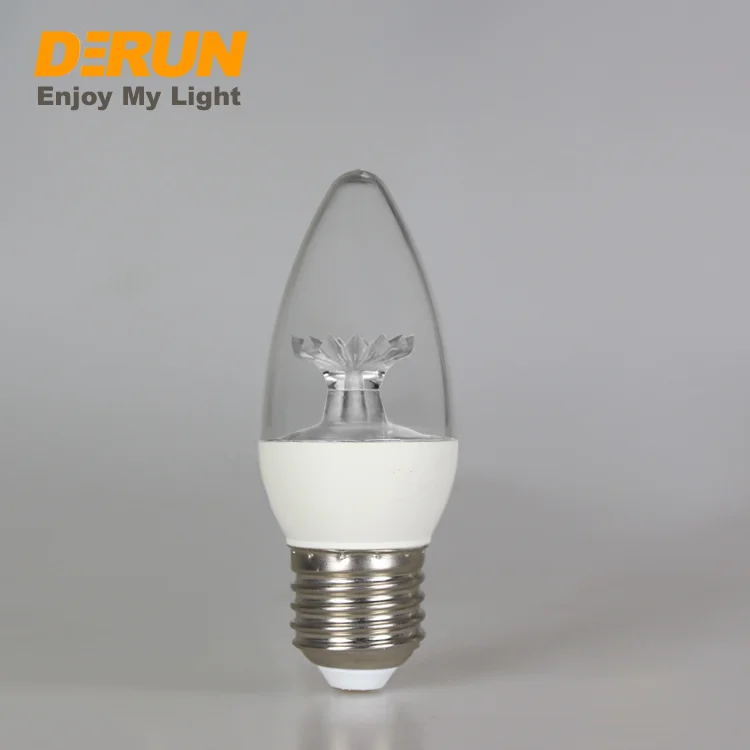 G45 G14 Residential Clear LED Bulb with Light Guide Candle A60 A19 C37 B11 E12 E26 Base for Chandelier 100-240V , LED-CLEAR