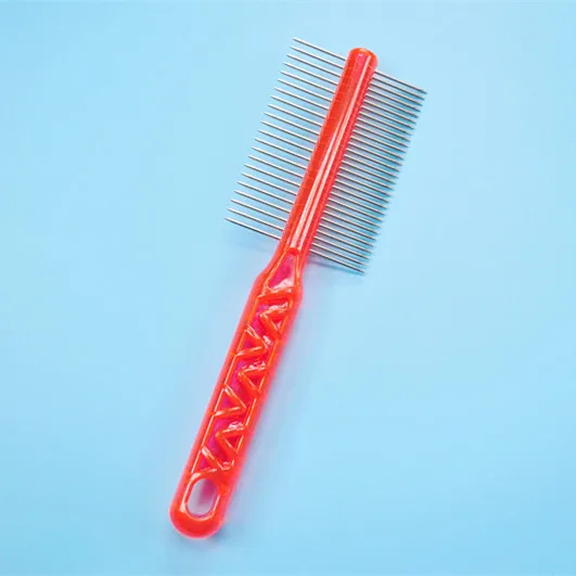 

high quality Pet flea crystal double row metal needle comb,fashionable new design Hair Removal, Pink,blue
