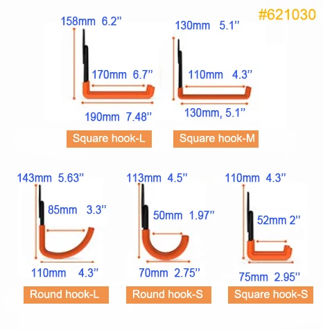
heavy duty iron pvc coating storage hook wall-hanging tool holder hook capacity 20GK 