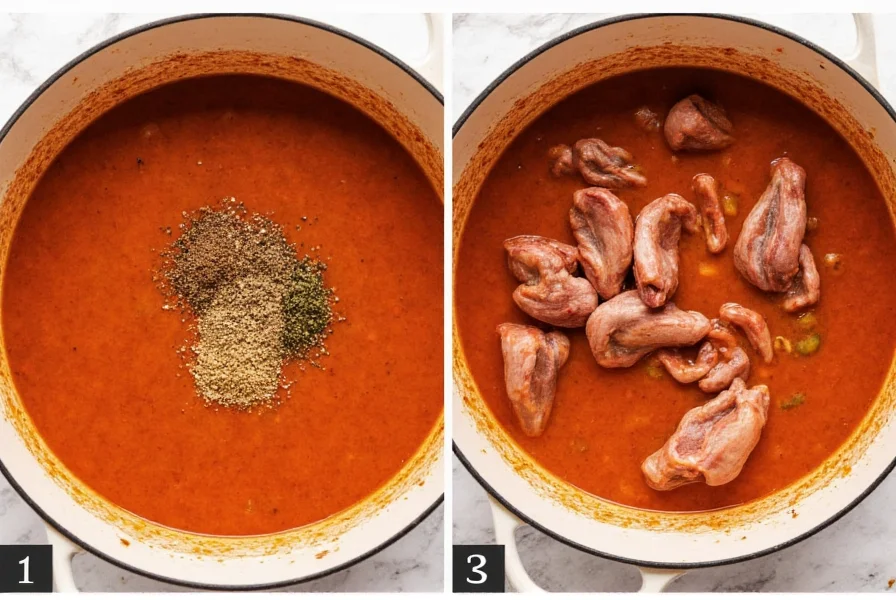 Step-by-step preparation of Nigerian pepper soup showing spice blending and meat selection