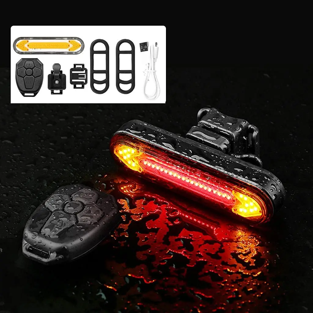 

New Wireless Remote Control Bicycle Tail Light Rainproof Night Riding Safety Turn Signal USB Rechargeable LED Bicycle Rear Light