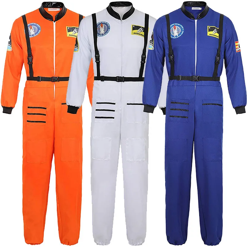 

JCOSTNG Adults Cosplay Jumpsuits Astronaut Suit Space Costume Halloween Party Dress, As picture shown