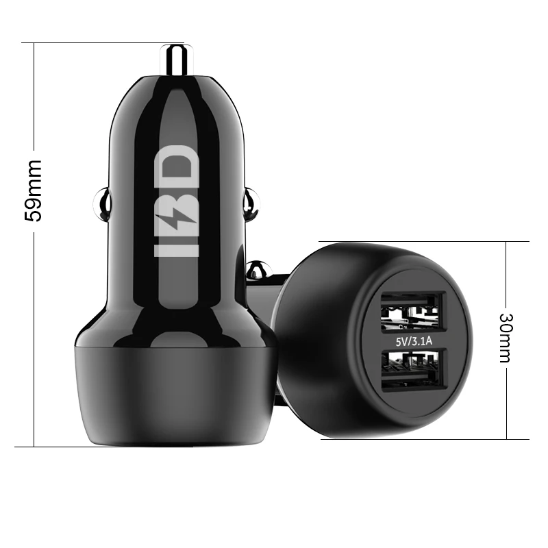 

Mini Dual USB 5V 3.1A Quick Charge Mini USB Car Charger