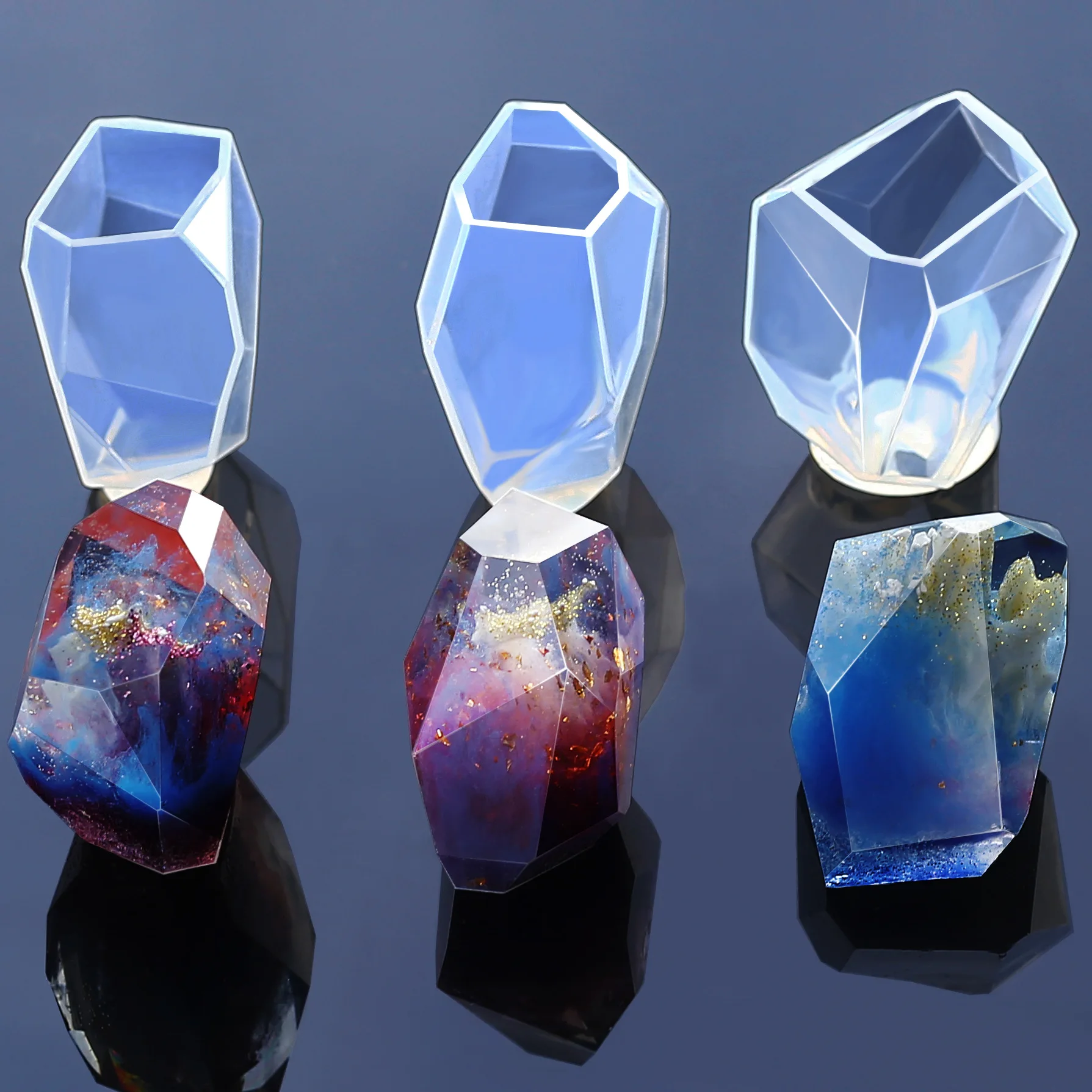 

Big Gem Stone Silicone Mold Stone Pendant resin mold for Jewelry large Gemstone Molds Stone moulds for resin home deco