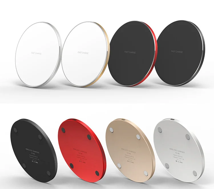 

2020 new arrivals Mobile phone wireless charger with OEM logo, Red, silver, black, blue, pink