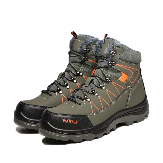 

New Envronment Protection Men Industrial Winnter Black Safety Shoes, Green and red