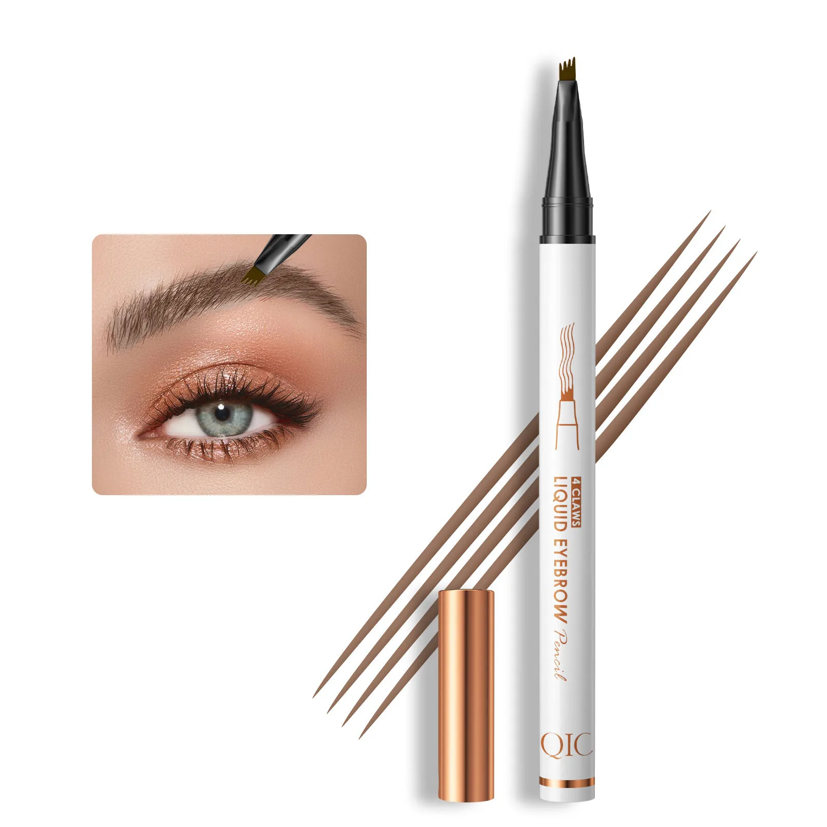 

Hot sell four fork Eyebrow Tattoo Pen Micro-Fork Tip Waterproof Cosmetic Eyebrow Pencil eyeliner pencil eyeliner SS