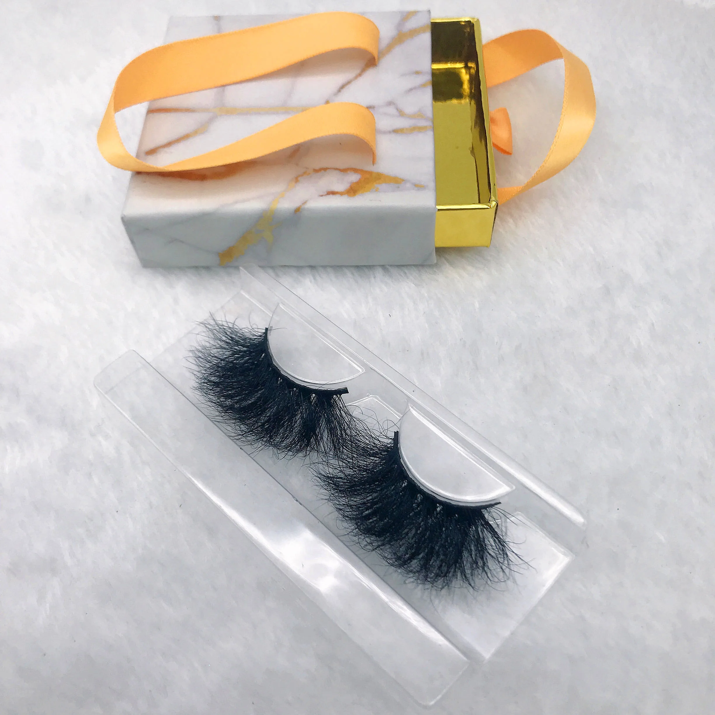 

Wholesale 18mm 25mm Strip Vegan Real Mink Eye Lashes Vendors with private label packaging