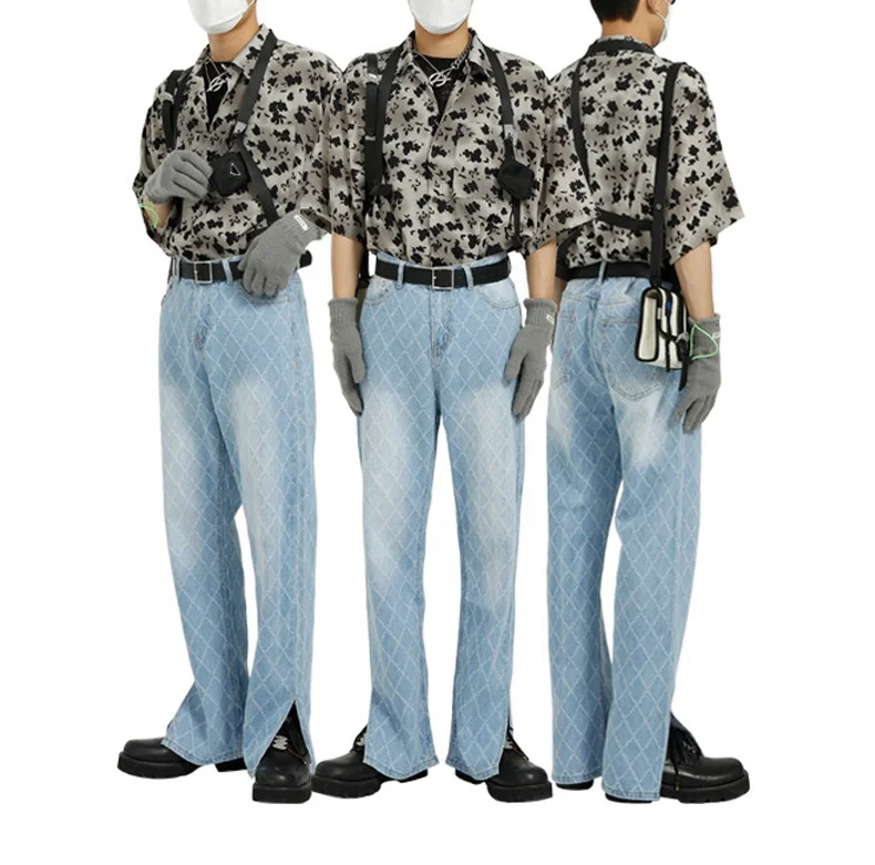 

Wholesale Fashion Customized Design High Waist Casual Cotton Jeans Men, Customized color