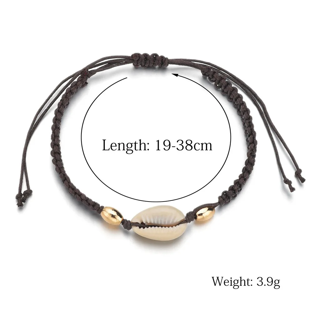 Simple Handicraft Weaving Shell Conch Brown Rope Chain Metal Ball Anklet  Bracelet - Buy Shell Anklet,Fashion Design Anklets,Braided Bracelet Product  on Alibaba.com