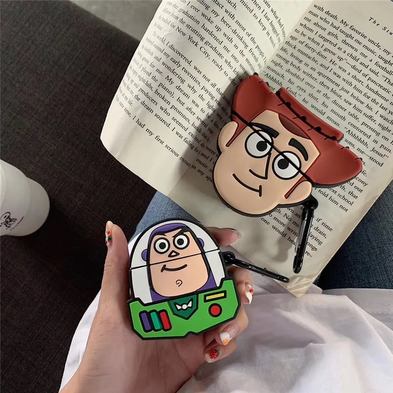 

Buzz light year Woody Toy Story Space UFO Wireless Earphone Silicone Case for Airpods 1 2, Colorful