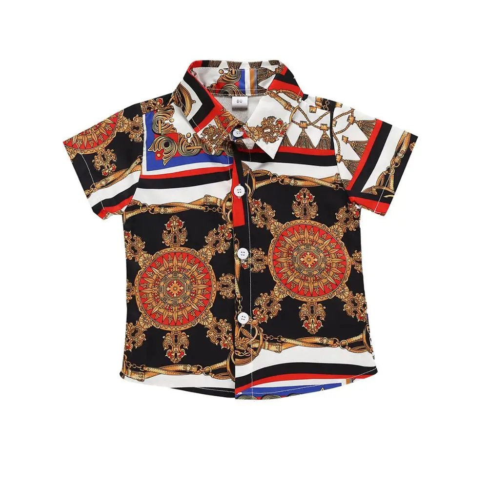 

European and American children's clothing sun flower machinery boys and girls fashion shirt, As pic