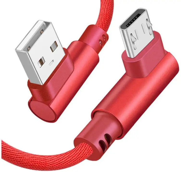 Factory Price Cotton Material 90 degree usb cable 90 degree u shape Micro usb cable - ANKUX.COM