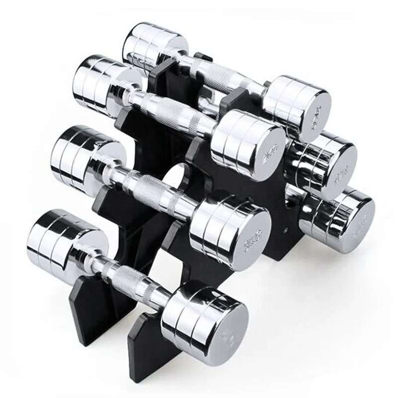 

Steel Plated Chrome Dumbbells High Quality Not Adjustable 1 to 10kg Round Dumbbell set For Sale