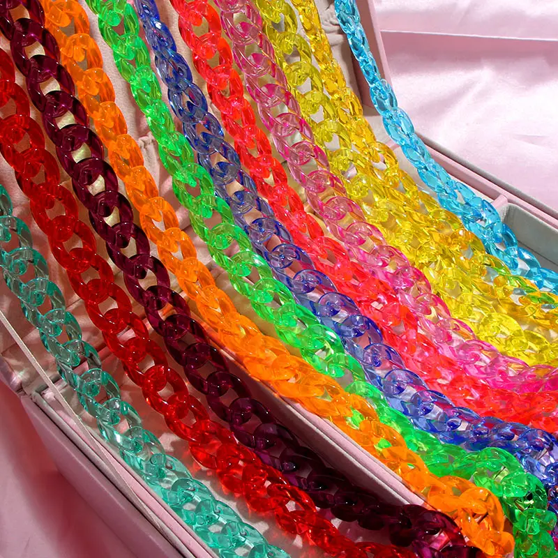 

Summer Cool Eyewear Accessories For Women Fashion Sunglasses Rope Colorful Transparent Acrylic Non-slip Glasses Chain
