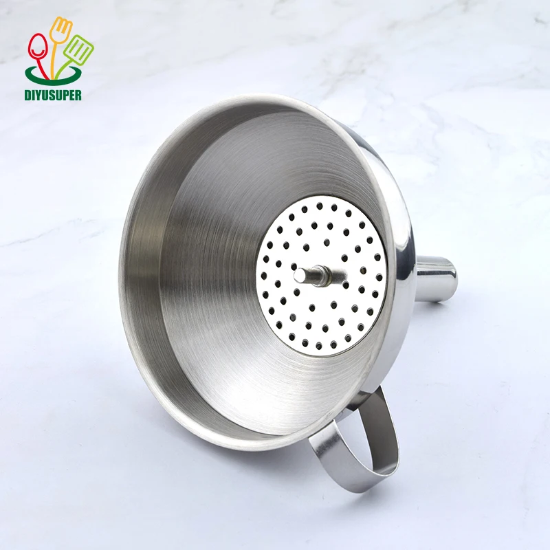 

Stainless steel kitchen oil funnel, Customized