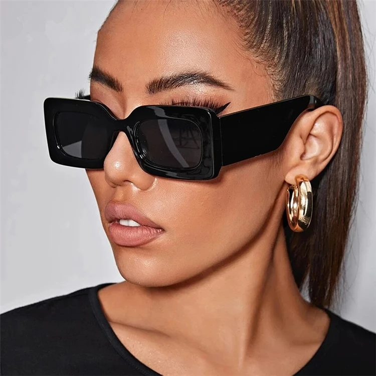 

Luxury Black Shades Sun Glasses Over Size Squared Shades Fashion 2021 Newest Private Label Women Sunglasses, As pictures or customized color