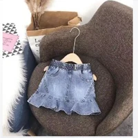 

Fashion Girl Blue A-Line Pleated Denim Skirt for Kids each size 1 piece