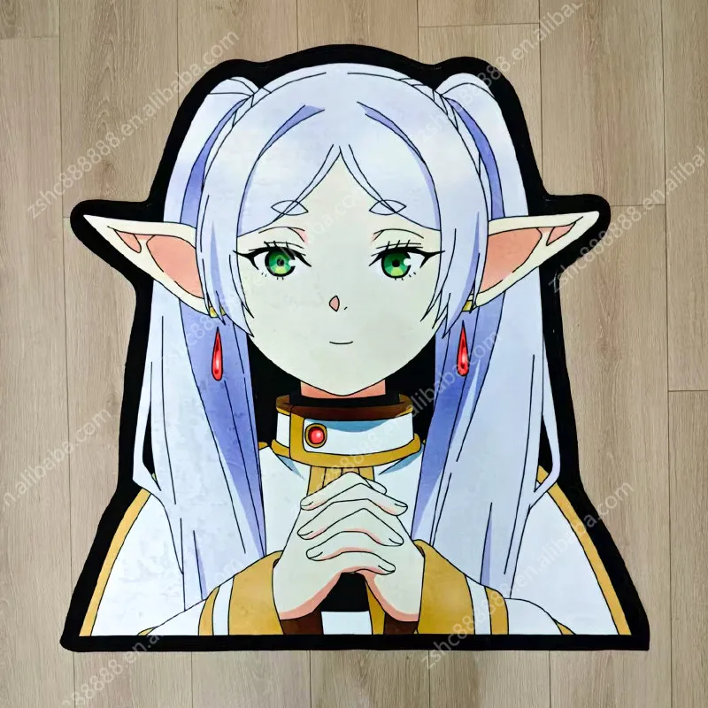 Cute Anime White Hair Girl Carpets Frierened Living Room Rugs Dropshipping Custom Pictures on Mat Home Decor