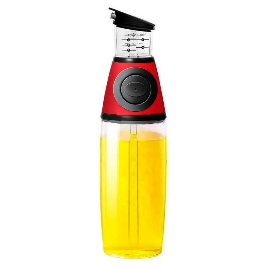 

Glass Cooking Oil Bottle Leakproof Metering Oil Bottles For Soy Sauce Vinegar, Rad/grey