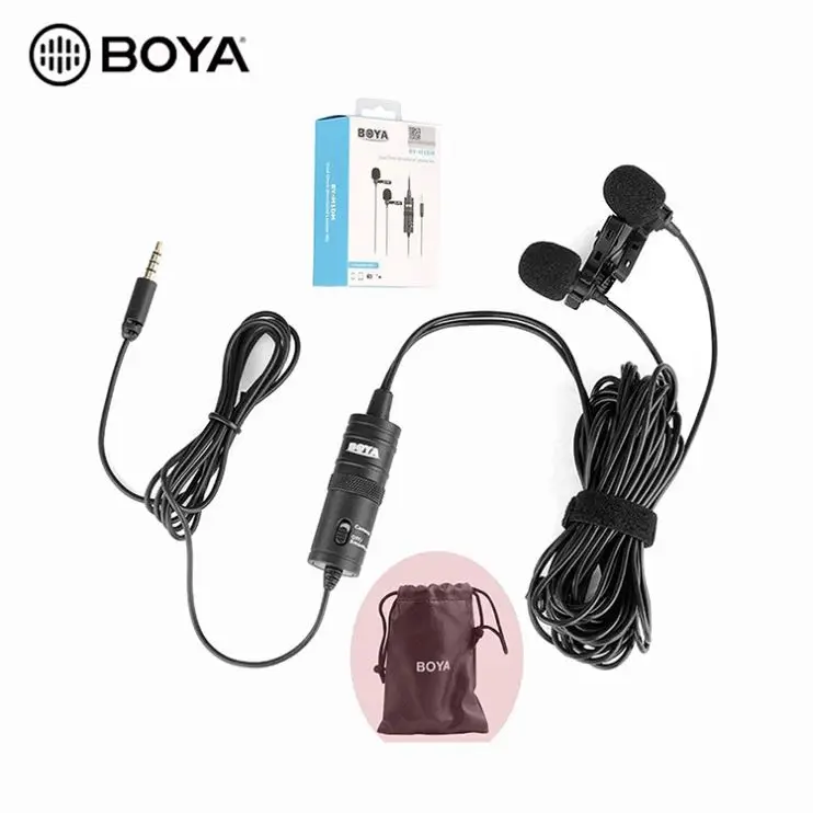 

BOYA BY-M1DM Dual Omni-directional camera DSLR smartphone Lavalier microphone for YouTube livestream broadcast recording